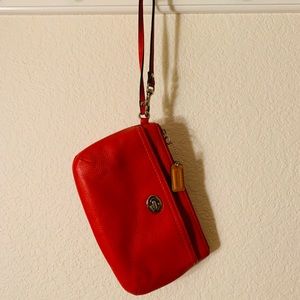Orange Coach Wristlet